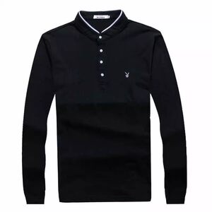 Playboy autumn and winter underwear plus velvet long-sleeved T-shirt men's stand collar warm pure cotton solid color base shirt thickened men's clothing
