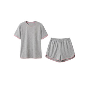 
High-end simple short-sleeved shorts pajamas for women spring and summer 2026 new lazy skin-friendly and comfortable home wear set