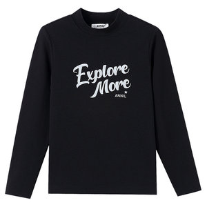 
Annai children's clothing boys and girls mid-collar long-sleeved T-shirt sweater autumn new stretch bottoming shirt