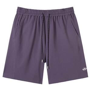 
NMAX large size trendy men's 26 summer new breathable waffle solid color elastic waist embroidered straight shorts
