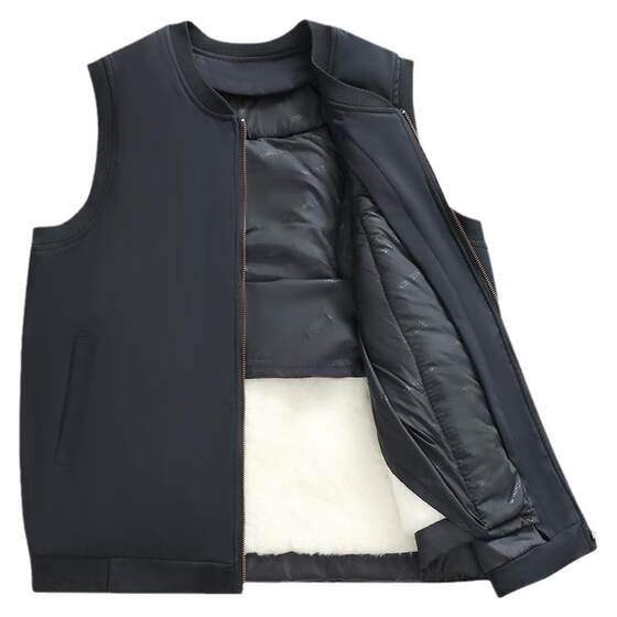 
Wool vest for men in autumn and winter for middle-aged and elderly people, cotton vest, warm plus velvet fur all-in-one vest, dad vest