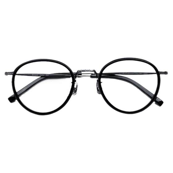 
European glasses myopia glasses frame retro ultra-light men and women B titanium pure titanium literary round frame polarized clip blue film