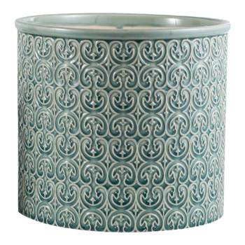 Nordic ceramic ice cracked relief flower vessel