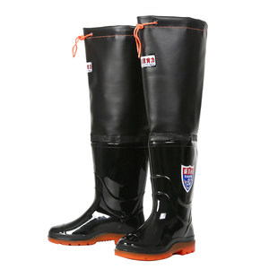 Add height of fishing shoes Men's thickened beef tendon bottom high -waisted water boots over the knee rain boots long tube rain boots women's high gel shoes
