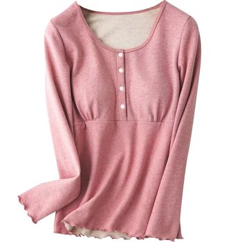 Autumn and winter warm nursing long-sleeved bra