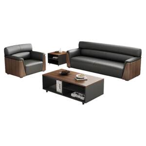 Office sofa leather business rest area VIP reception bank conference room sofa coffee table set set
