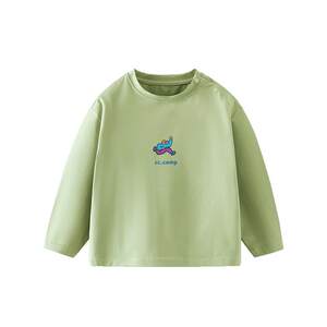 
[Three-proof outdoor] Qi Qi Xiong boys' T-shirt long-sleeved spring and autumn round neck solid color T-shirt children's baby boy tops