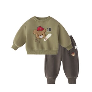 
[Antibacterial Far Infrared] Boys Suit Baby Casual Sports Winter Clothes Children's Plus Velvet Thickened Children's Autumn and Winter Clothes