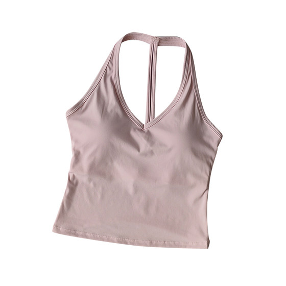 Sports underwear for women V-neck summer neck halter beautiful back yoga suit vest gathering outside wearing running training fitness bra