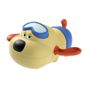 
Children's cute pet dog playing in water chain swimming baby boy girl baby baby bath beach playing water toys