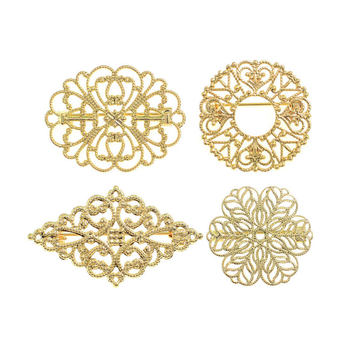 
Flower brooch diy accessories corsage copper handmade materials