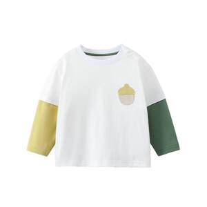 
[7A antibacterial 100% cotton] Qi Qi Xiong boys long-sleeved T-shirt baby fake two pieces spring and autumn children's clothing children