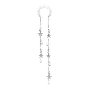 Silver star tassel ear clip without ear holes