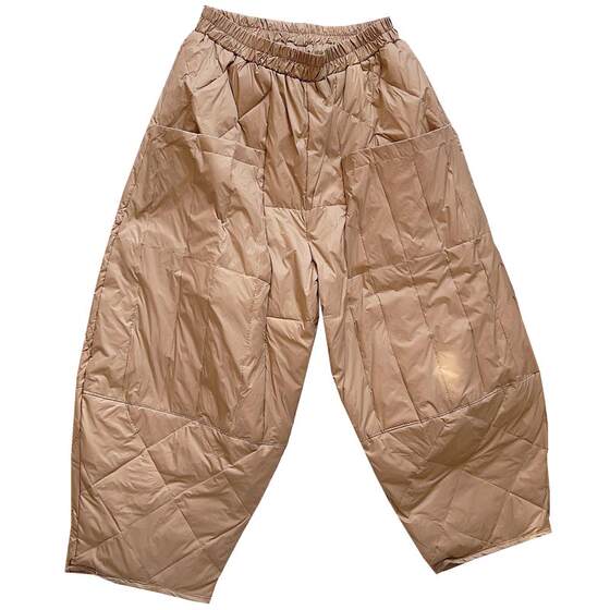 Plel pants female 2022 Winter new outer wearing loose big pandes, casual casual, thin net red frying street eight -nine -point pants tide
