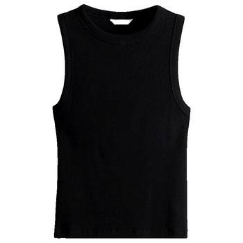 
HM Women's Vest 2025 Fall New Ribbed Soft Comfort Sleeveless Slim Sleeveless Casual Sling 1250800