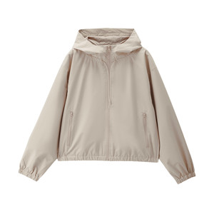 
Giordano Windproof Jacket Women's 2026 Spring New Loose Drawstring Hooded Zipper Windbreaker Jacket 13376155