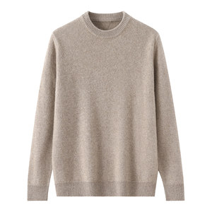 
New winter 100% pure cardigan men's round neck pullover thick sweater casual loose knitted bottomed cashmere sweater
