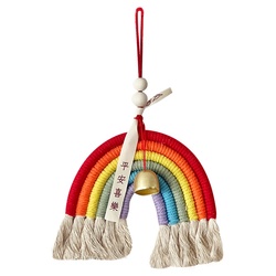 Ins Rainbow Bell Hanging Decoration Indoor Wall Wall Decoration Hanging Decoration Japanese Hand-woven Peace And Joy Pendant