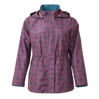 Mom wears middle-aged and elderly women's printed hooded windbreaker
