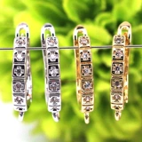 Аксессуар, изысканные квадратные серьги, DIY, золото 750 пробы, микроинкрустация