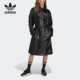 Adidas/阿迪达斯官方正品三叶草女子长款翻领皮衣防风夹克II6083