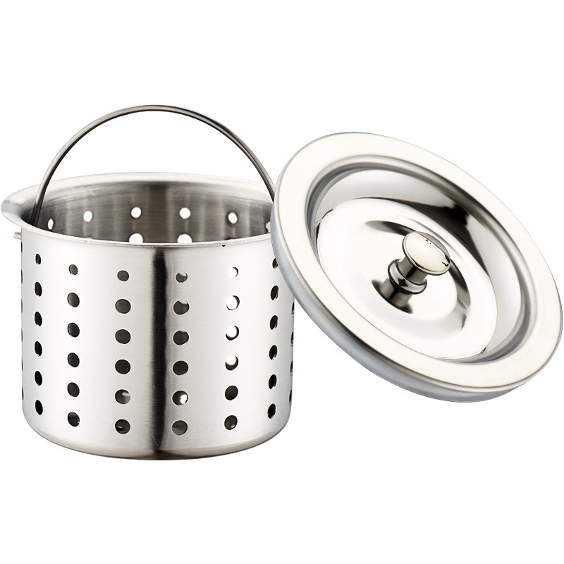 Hibbent Évier de Cuisine Passoire et Bouchon Combo - Universel 3 en 1 Coquille en Acier Inoxydable avec Passoire Anti-colmatage, Installation Facile pour Un Trou d'évier de 72-86mm