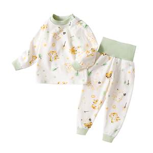 Baby autumn clothing suite all cotton cotton high -waisted belly belly, autumn pants, men and women, long -sleeved pajamas, pajamas, pure cotton children's set
