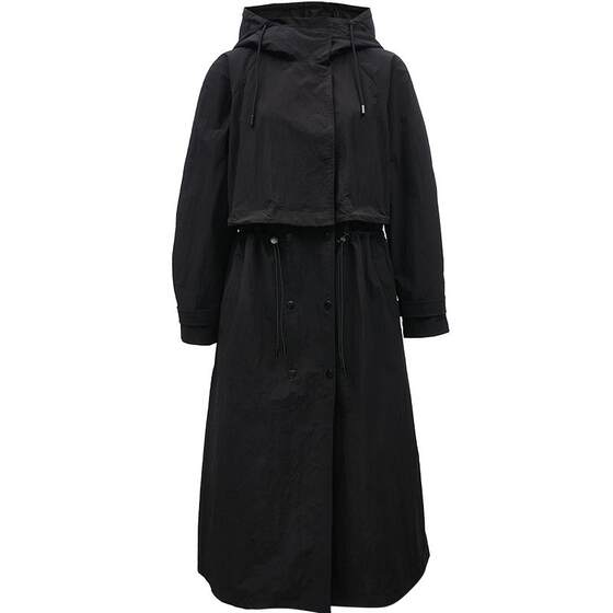 
Vero Moda Outlet trench coat women's autumn new loose double-breasted hooded long coat top