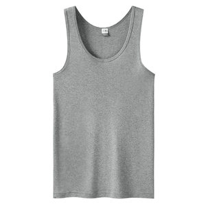 
Three-gun vest men's 100% pure cotton inner wear high elastic ribbed fitness sports breathable base men's vest integrated weaving