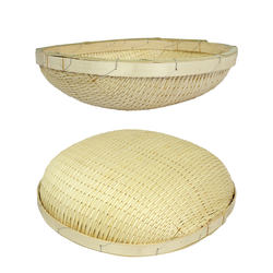 Round dustpan bamboo weaving household poreless wicker weaving now