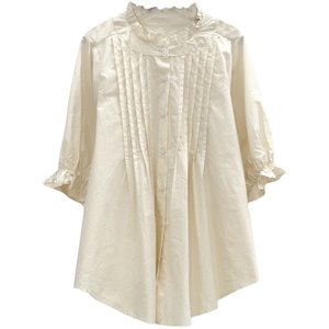 
French shirt ~ maternity wear, spring shirt, loose baby doll shirt, belly-covering shirt, pure cotton long-sleeved white top