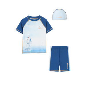 
Half-degree idle boy summer swimsuit 2025 new children's short-sleeved split swimming trunk summer boy sun protection swimsuit