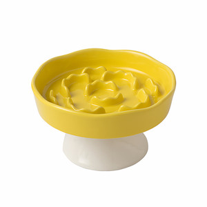 
Ceramic slow food bowl dog bowl dog bowl cat bowl small dog anti-choking anti-knock over slow food rice bowl pet puppy food bowl