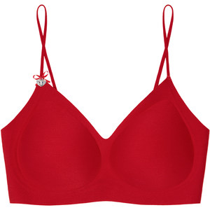 
Miss Curious Red Underwear Women's Seamless Wireless Wedding Bride's Zodiac Year Bra Set Vest Style Thin