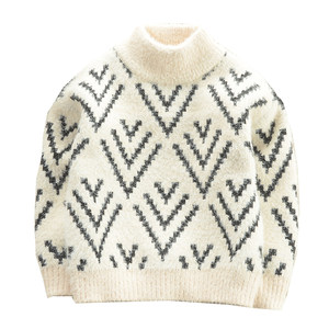 
Boys mink sweater plus velvet thickened children's turtleneck sweater winter clothes children's baby pullover bottom line clothes