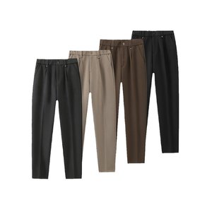 
2026 new style woolen micro-taper light luxury trousers men's elastic straight trousers anti-wrinkle slimming casual pants autumn and winter