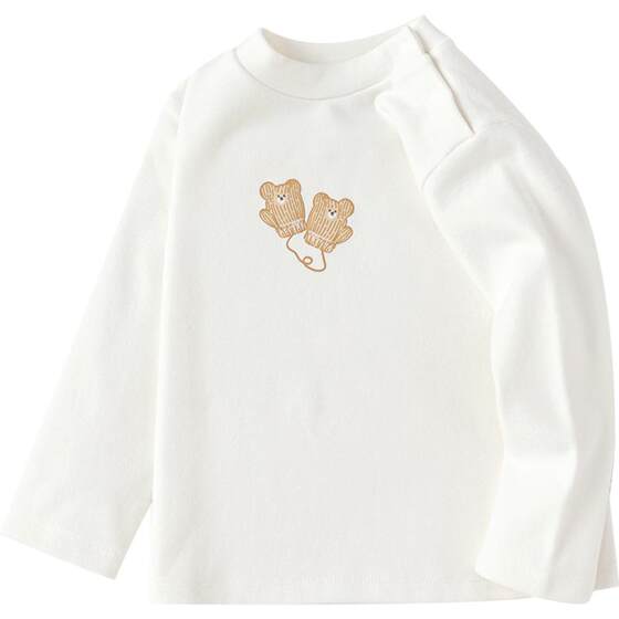 
Balabala children's long-sleeved T-shirt baby white bottoming shirt autumn and winter boys and girls turtleneck top