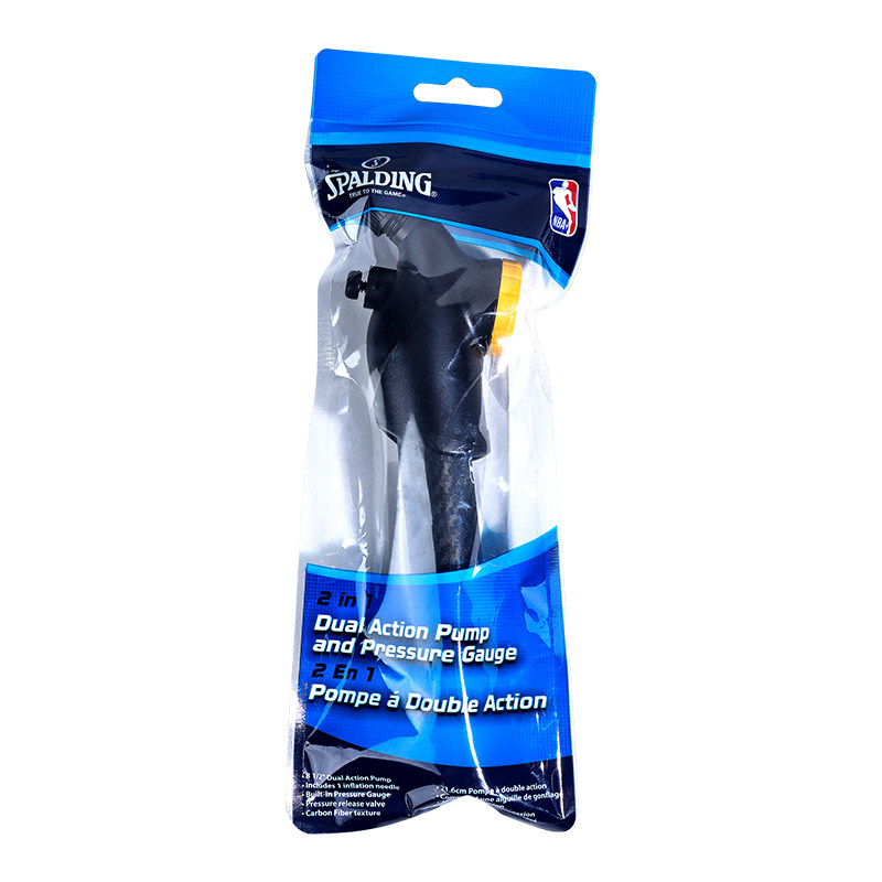 Pompe à Ballon Spalding à Action Unique – Bleue, Avec Aiguille Intégrée, Portable Pour Basket Et Foot