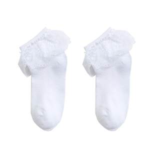 Girl's Latin Dance Socks Spring/Summer Thin Grade Exam Lace Princess Socks Children's Cotton Socks Performance White Lace Socks