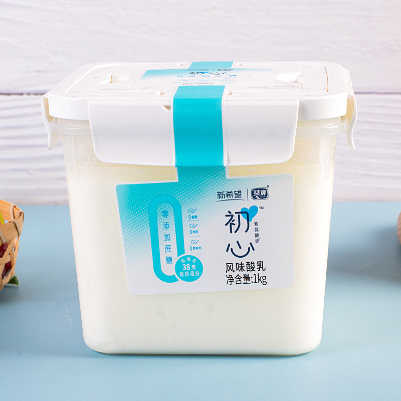 新希望琴牌初心酸奶1kg方桶零添加蔗糖新鲜低温风味酸乳大桶网红