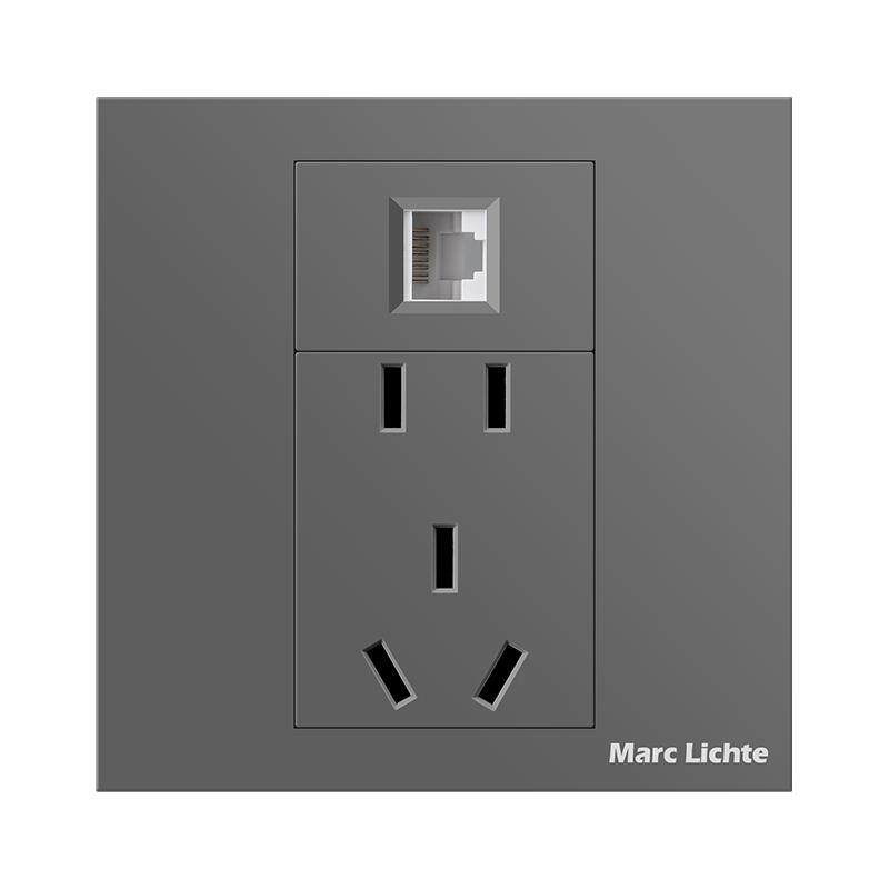 نوع 86 مصدر الطاقة خمسة ثقوب + الفئة 6 سوبر شبكة ميناء لوحة مقابس rj45 ...