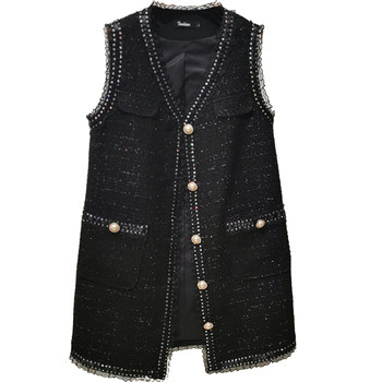 Autumn and winter code long belly, small incense wind vest fashion

