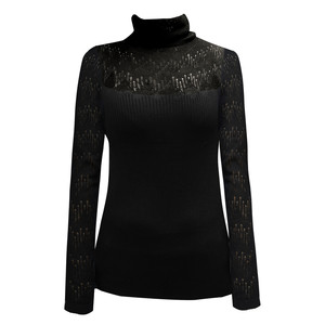 
Hollow turtleneck wool bottoming sweater for women long-sleeved 2026 autumn and winter new slim fit stacked collar sweater thin sweater