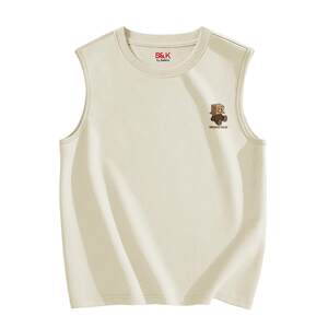 
Benny Road S/K series light beige sleeveless vest men's summer heavy pure cotton teen American sports vest A
