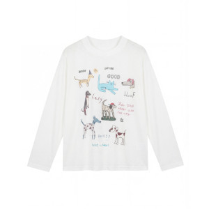 
[Parent-Child] Qihao Tongcang Girls' Cartoon Puppy Loose Sunscreen Cover-up Children's Summer Thin Long-Sleeved T-Shirt