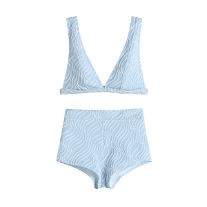 
walkingChic2025 beautiful swimsuit flat angle high waist slim hot spring vacation island bikini women