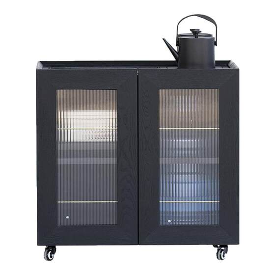 
Sanji frost flower tea cabinet wabi-sabi style ash wood tea cabinet solid wood tea table kettle integrated automatic water filling