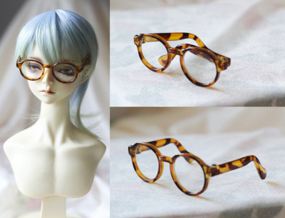 taobao agent [Flower Ling] 3 points and 4 points BJD retro round frame glasses leopard multi -color DDMDD1/3 1/4 folding glasses