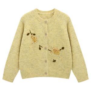 
Basic House/Baijiahao 26 round neck single-breasted embroidered sweater cardigan women's autumn and winter new versatile top