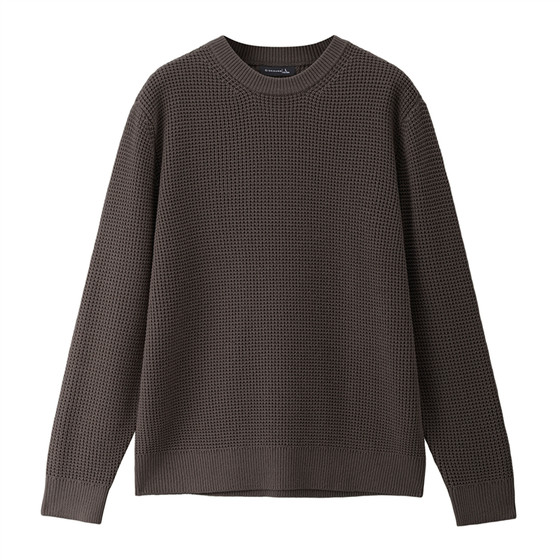 
Giordano blended sweater for men spring new waffle texture men's round neck pullover sweater 01055705